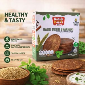 Naasta Baasta Bajri Methi Bhakhari – Millet Based Ready to Eat Snack, Natural Ingredients (200 Gm)