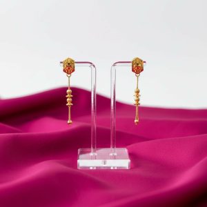 Long Chain Beads Golden Earrings for Women & Girls – Traditional Fancy Jewellery Gift