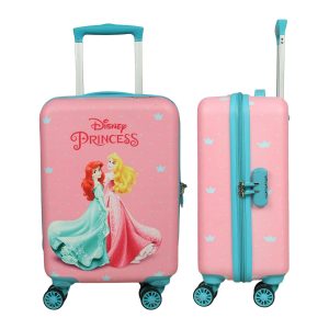 Novex Disney Princess Pink Travelling Kids Trolley Bags for Girls Luggage 4 Wheels ( Blue/22 Inch)