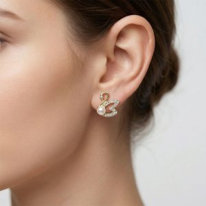 Cute Pearl Butterfly Stud Earrings for Women And Girls