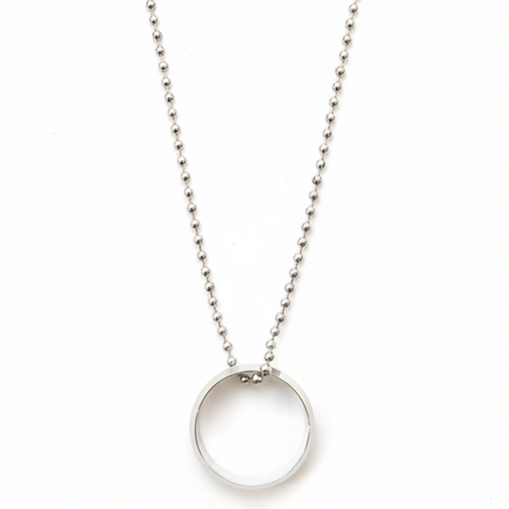 Elegant Big Silver Round Shape Pendant Necklace for Men