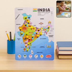Aditi India Map Wooden Puzzle with Pegs for State Learning & Geography Play