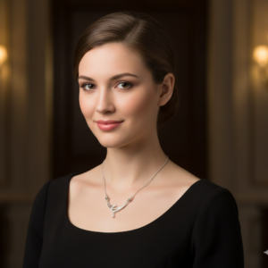 Silver Tone AD Pave Crescent Curve Drop Pendant Necklace