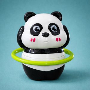 Wind-Up Rotating Panda Toy with Spinning Ring for Kids