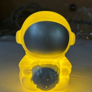 Silver Astronaut Moon LED Night Lamp Kids Bedroom Table Decor Light