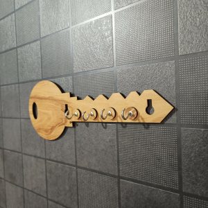 Key-Shaped Wooden Key Holder for Wall – Decorative MDF Wall Key Organizer | Modern Home Décor Key Stand