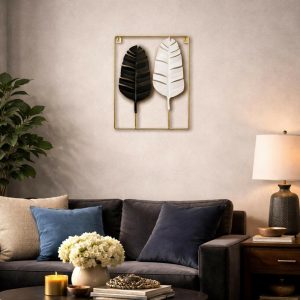 Modern Metal Leaf Wall Art Frame Decorative Wall Hanging for Living Room