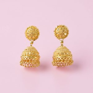 Designer Gold Plated Ethnic Jhumka Earrings for Women & Girls Festive Wear