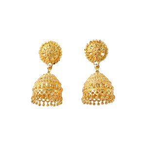 Designer Gold Plated Ethnic Jhumka Earrings for Women & Girls Festive Wear