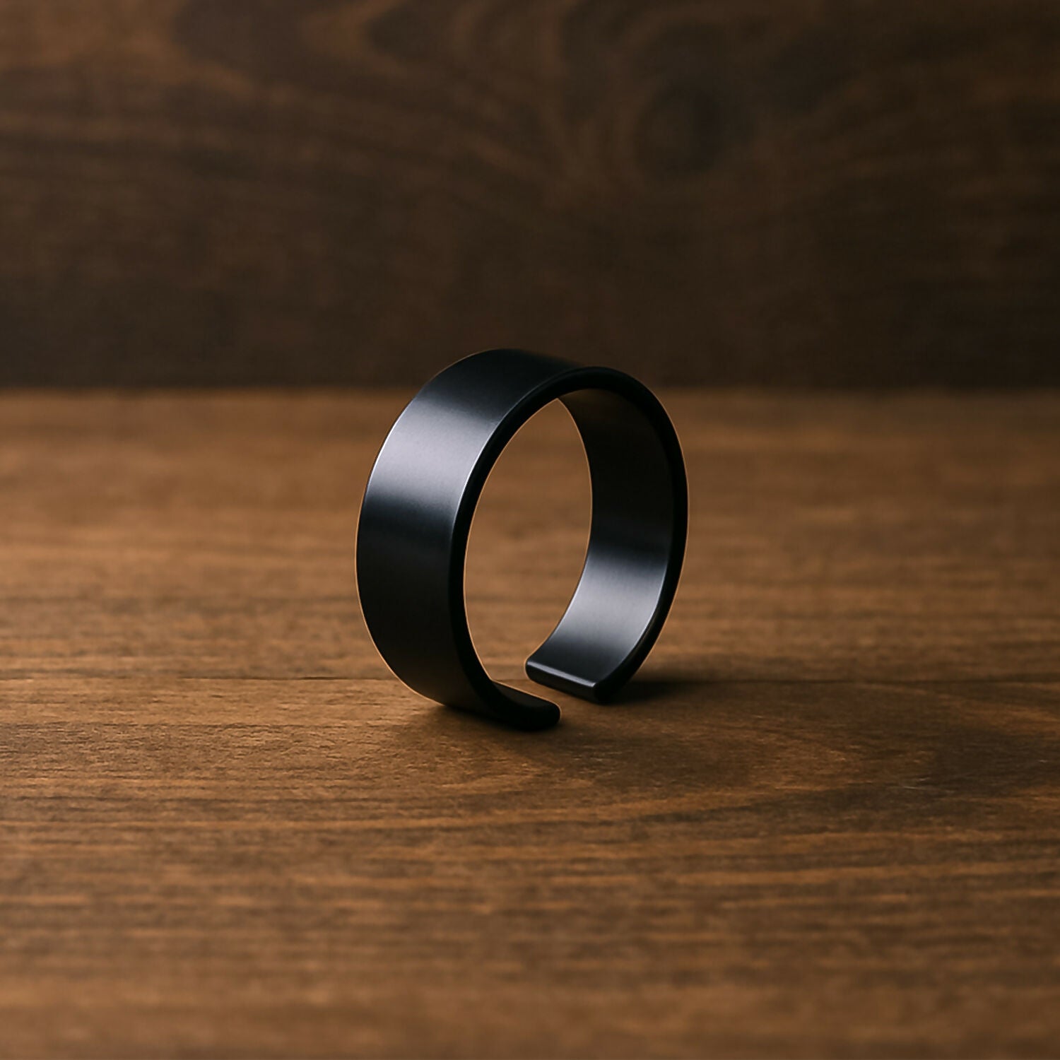 Custom Engraved Black Stainless Steel Adjustable Name Ring