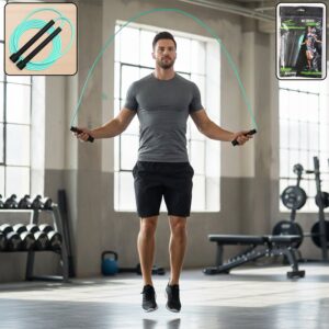 High-Speed Skipping Rope with Foam Padded Handles (1 Pc)