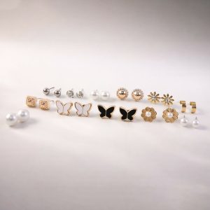 Complete 12-Month Calendar Earring Collection – Elegant Birthstone Studs and Charms Gift Set (Pack Of 12)