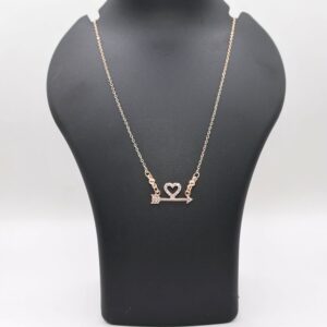 Rose Gold AD Heart Necklace For women and girls