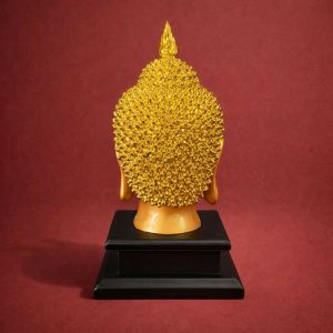 Golden Buddha Head Statue Decorative Meditation Home Decor Idol