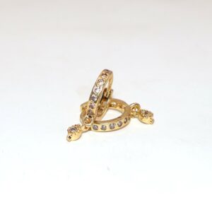 Gold Plated Multicolored AD Bali Huggie Hoop Earrings kan ki Baki for Women Combo Pack of 2