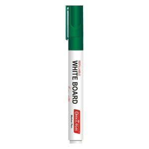 Refillable Green Whiteboard Marker Pen Set of 10 with Bullet Tip for Office, School & Teaching Use