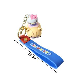 Cute Cartoon Cat Riding Toy Car Silicone Keychain (1 Pc)