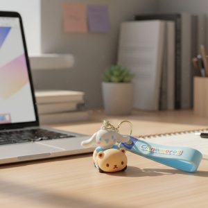 Cute Cartoon Dog Character Silicone Keychain (1 Pc)