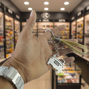 Stylish Dual-Keyring Metal Car Keychain Set (1 Set)