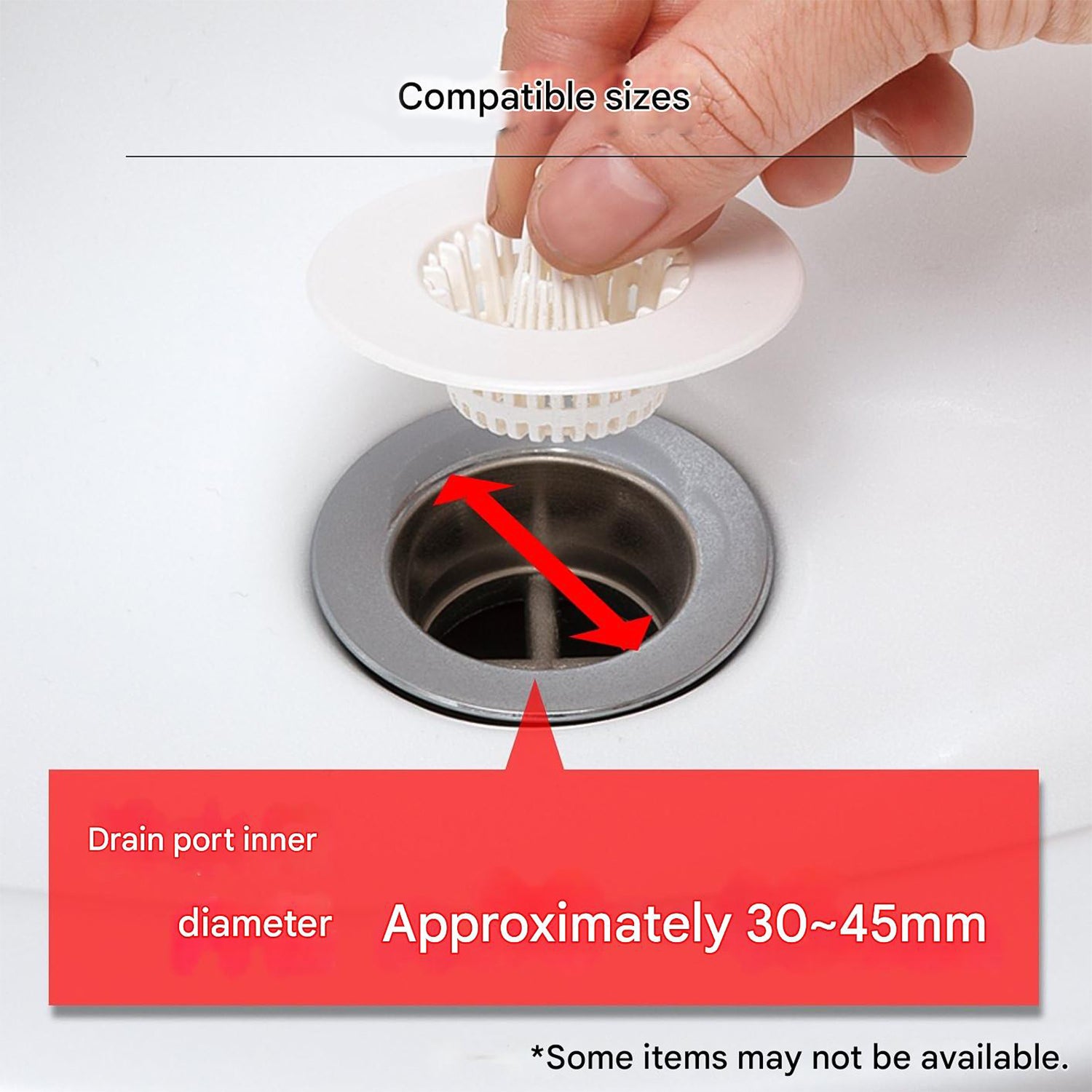 5 Pcs Multipurpose Sink Drain Hair Catcher & Strainer Filter (30~45 mm)