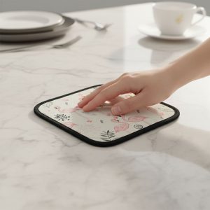 Printed Kitchen Pot Holder Heat Resistant Mat (20×20 Cm)