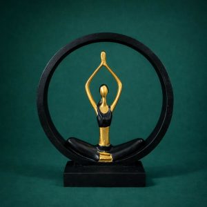 Yoga Meditation Figurine Showpiece Black Gold Table Decor Statue(Design may vary)
