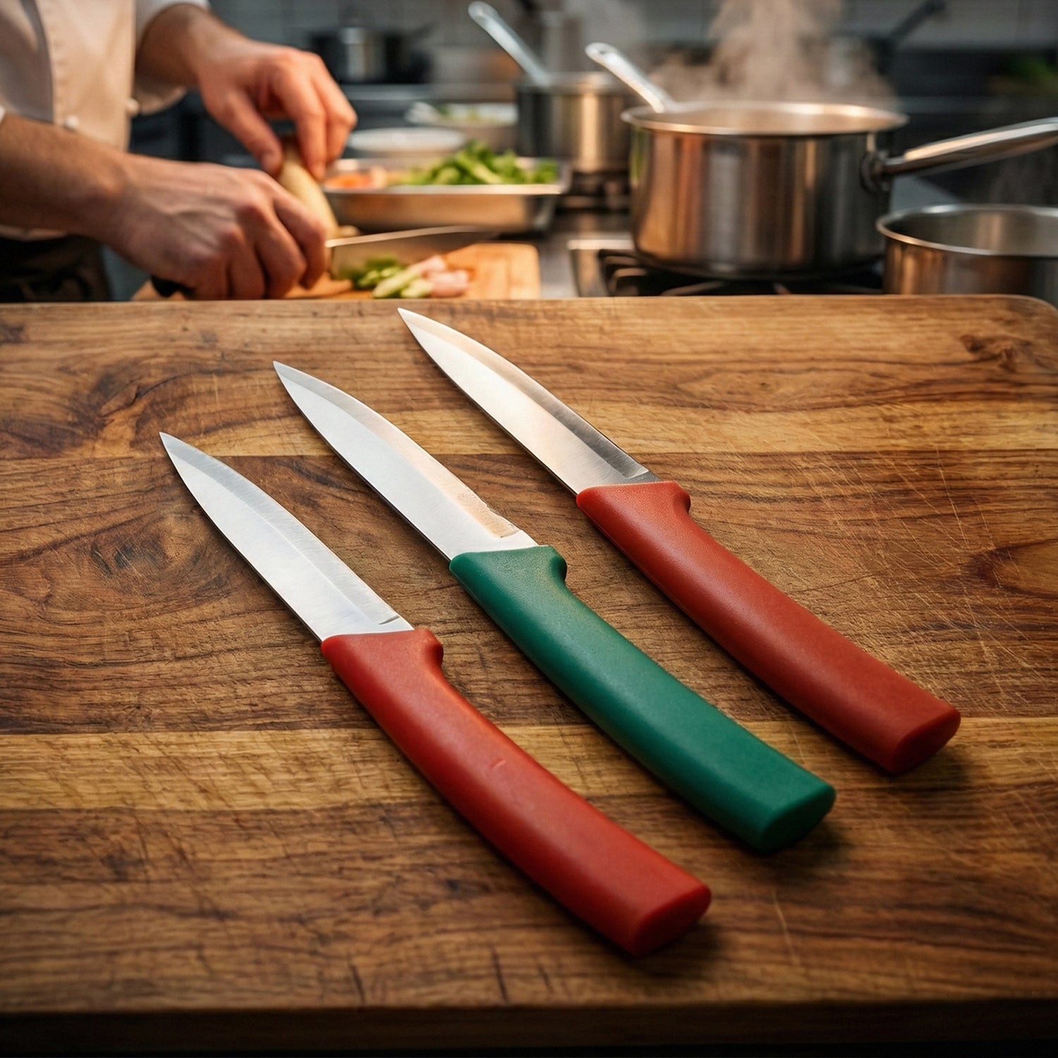 Multipurpose Kitchen Fruit & Vegetable Cutting Knife Set (Pack of 3) - Image 7