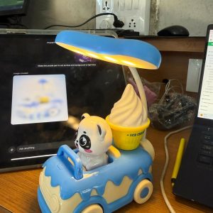 Blue Kids Panda Car LED Desk Lamp with Pen Holder Study Table Light