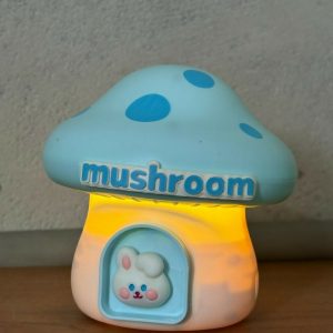 Blue Mushroom LED Desk Lamp with Pencil Sharpener & USB Charging
