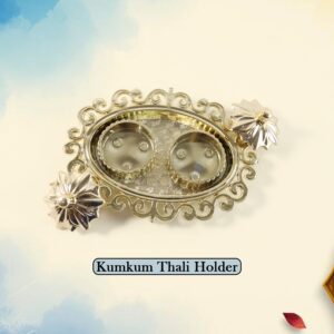 Decorative Double Kumkum Dish with Ornate Tray (1 Pc)