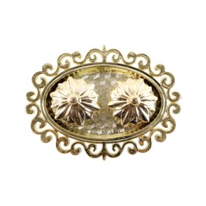 Decorative Double Kumkum Dish with Ornate Tray (1 Pc)