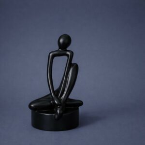 Abstract Sitting Man poly-resin Sculpture Black Modern Home Decor Showpiece