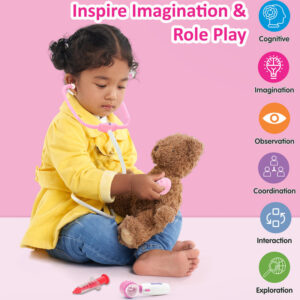 Aditi LED Doctor Play Kit for Kids with Light-Up Tools & Stethoscope