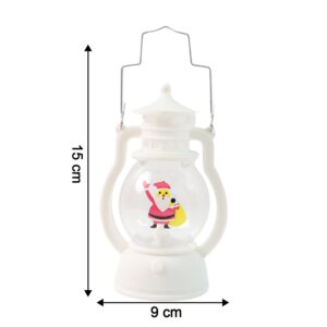Mini LED Decorative Lantern with Santa Figurine & Handle (1 Pc)