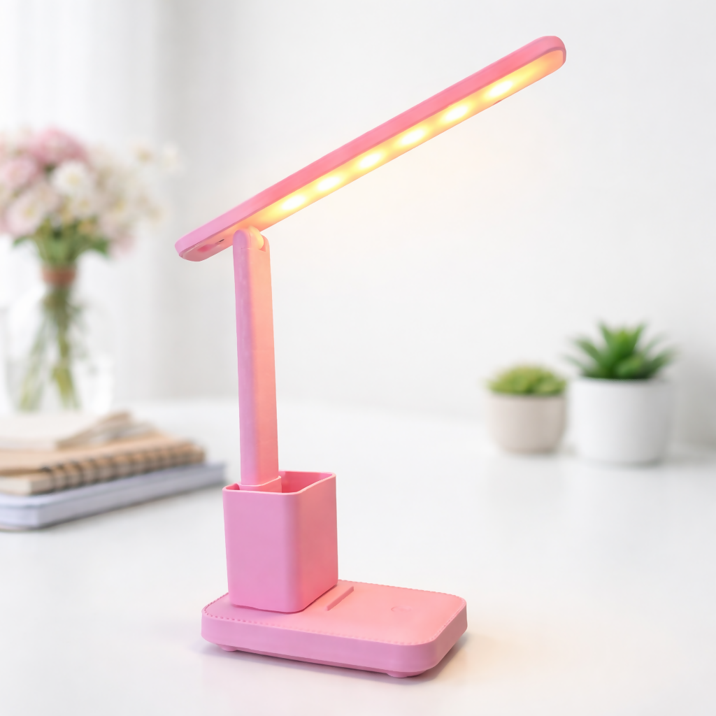 Rechargeable LED Desk Lamp with Pen Stand, Foldable Study Table Light - Image 2