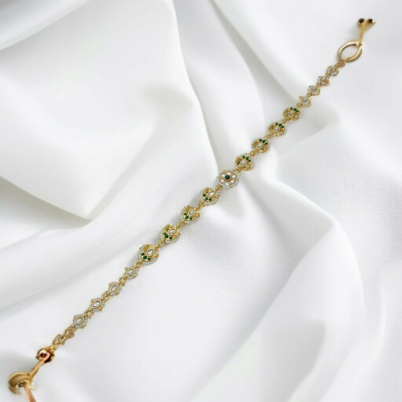 Dainty Shishful featuring Green Floral Medallions