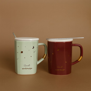 Premium Ceramic Secret Universe Mug with Gold Handle Accent (Mix Design)