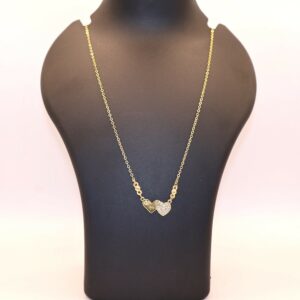Gold Plated Double Heart Necklace with AD For women and girls