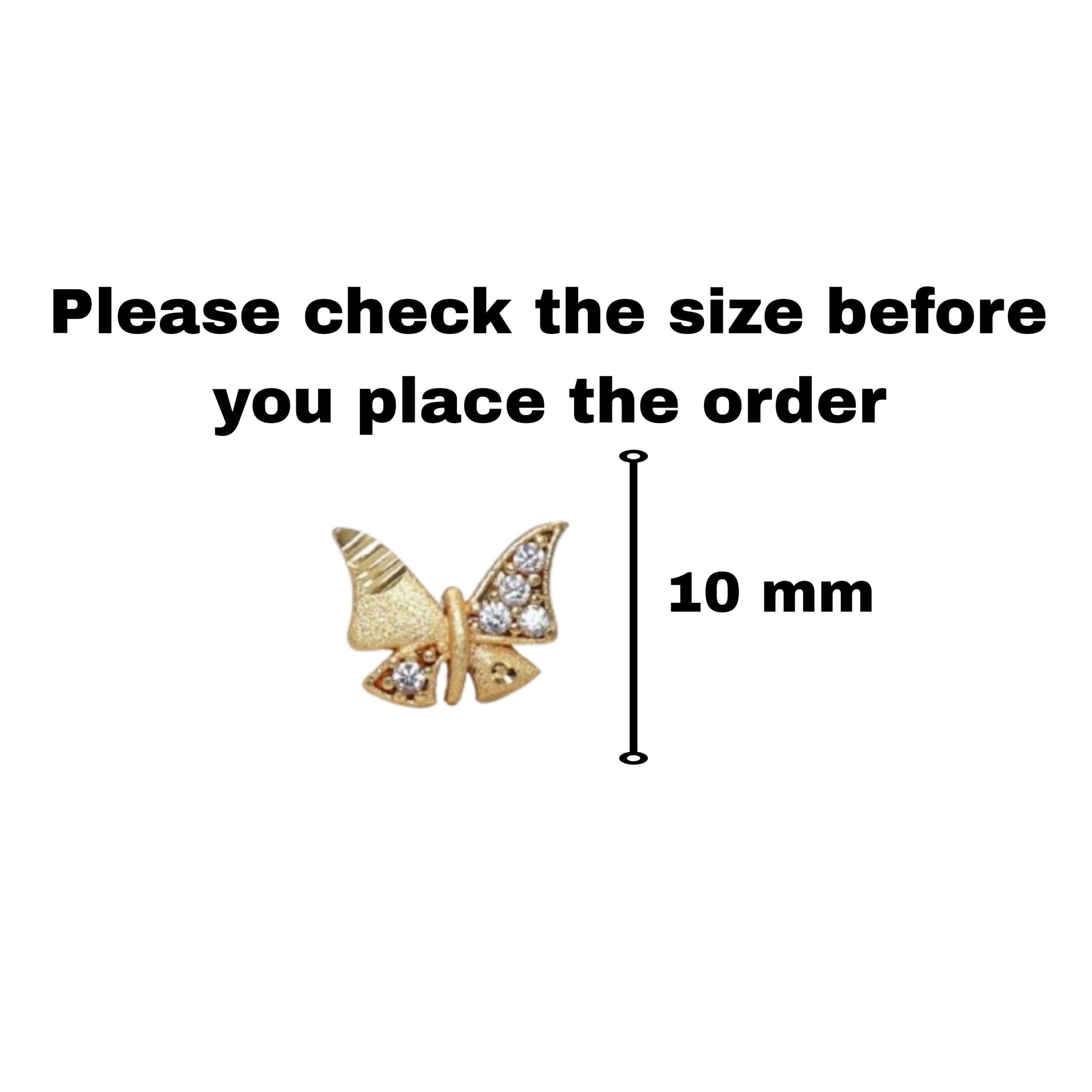 Gold Butterfly Stud Earrings with AD for women and girls - Image 4