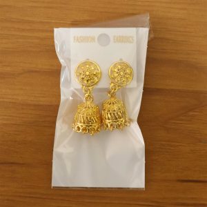 Gold Plated Floral Jhumka Earrings for Women – Traditional Ethnic Party Wear Jewelry