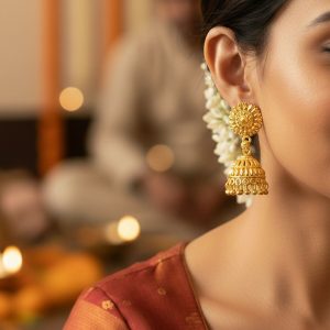 Traditional Gold Plated Jhumka Earrings for Women – Elegant Ethnic Festive Jewelry