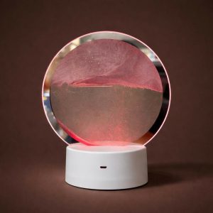 LED Round Static brown Sand Art Lamp | Ambient Decorative Night Light Home Decor
