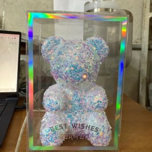 Crystal Glitter Teddy Bear Showpiece with Gift Display Box