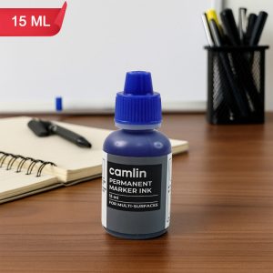 Camlin Permanent Marker Ink 15 ml – Blue Color Refill Ink for Multi-Surfaces