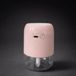 Pink USB Mini H2O Humidifier with Color LED Light for Desk & Bedroom