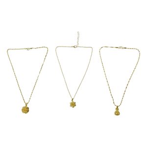 Elegant Gold Finish Floral & Traditional Pendant Necklace (1 Pc, Mix Design)