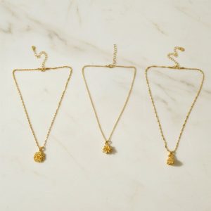 Elegant Gold Finish Floral & Traditional Pendant Necklace (1 Pc, Mix Design)