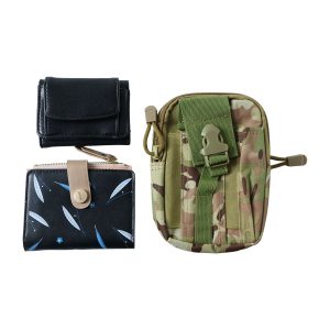 Stylish Mini Coin Purse & Card Holder Wallet with Keychain (1 Pc, Mix Design)