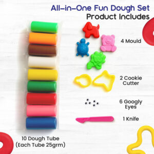 Aditi Moldy Magic 10-Color Dough Art Kit with Animal Moulds, Cutters & Carry Case