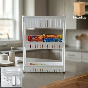 Prexo Multipurpose 3 Layer Kitchen Storage Rack Organizer